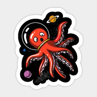 Space Octopus Astronaut Sticker